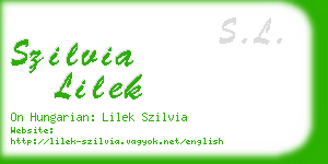szilvia lilek business card